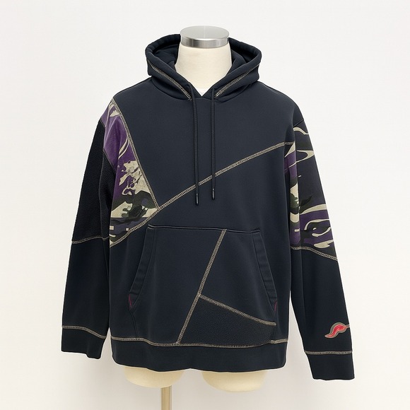 Jordan Pullover Hoodie Mens XL Black Camo Patchwork Streetwear Athleisure Casual - Picture 1 of 12